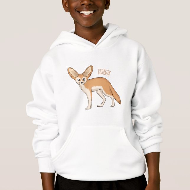 Fennec fox Cartoon Illustration Hoodie (Vorderseite)