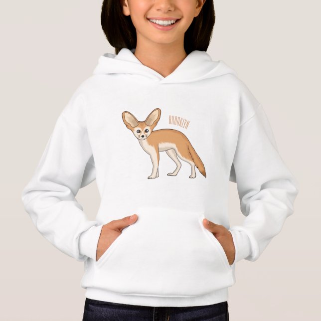 Fennec fox Cartoon Illustration Hoodie (Vorderseite)