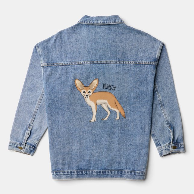 Fennec fox Cartoon Illustration Jeansjacke (Rückseite)