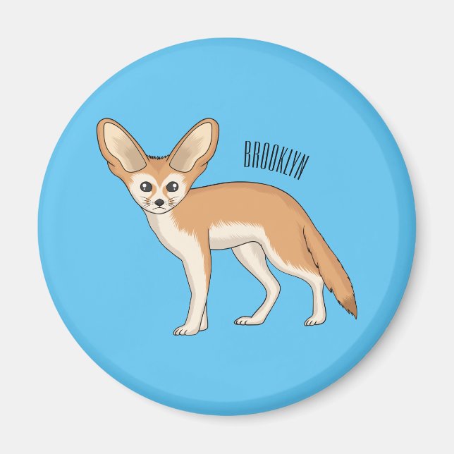 Fennec fox Cartoon Illustration Magnet (Vorne)