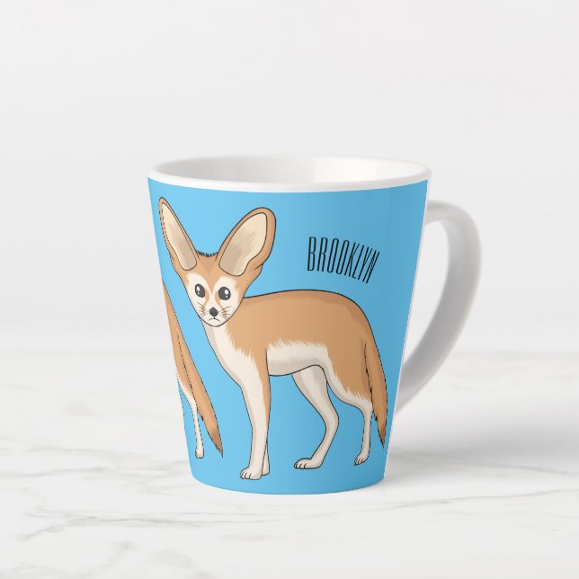 Fennec fox Cartoon Illustration Milchtasse (Rechte Ecke)