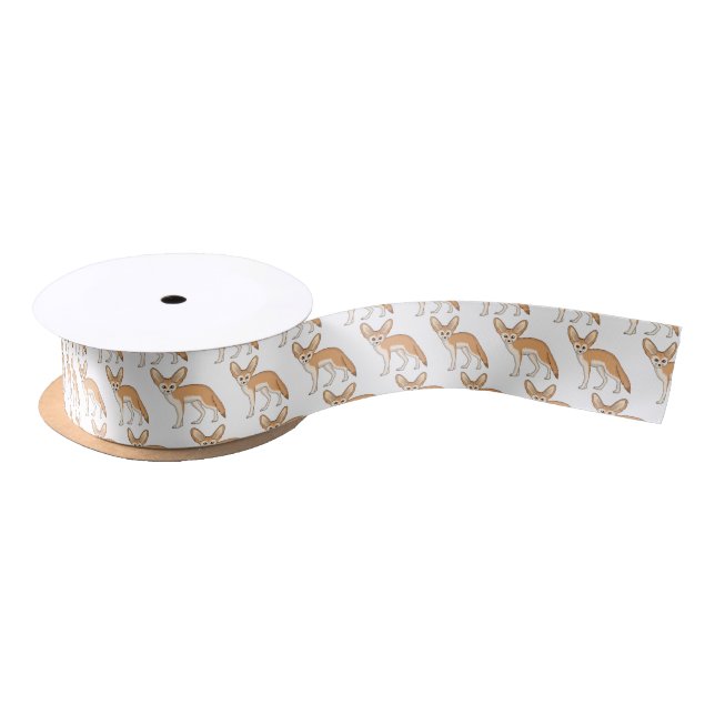 Fennec fox Cartoon Illustration Satinband (Spule)