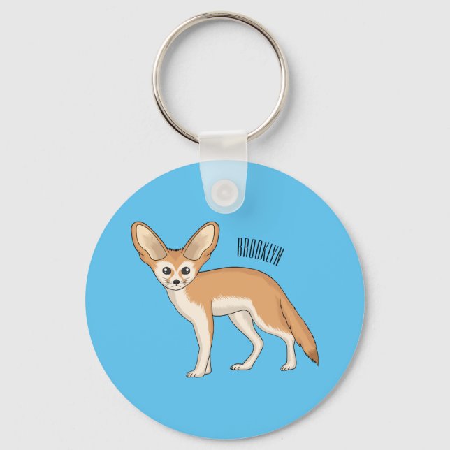 Fennec fox Cartoon Illustration Schlüsselanhänger (Vorderseite)