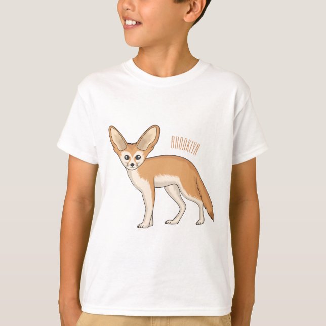 Fennec fox Cartoon Illustration T-Shirt (Vorderseite)