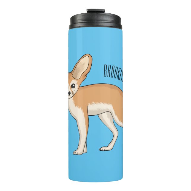 Fennec fox Cartoon Illustration Thermosbecher (Vorderseite)