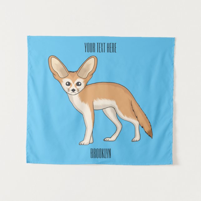 Fennec fox Cartoon Illustration Wandteppich (Vorderseite (Horizontal))