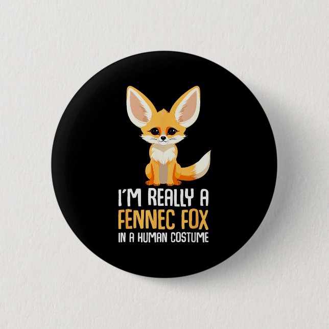 Fennec Fox Costume Girls Fox  Button (Vorderseite)