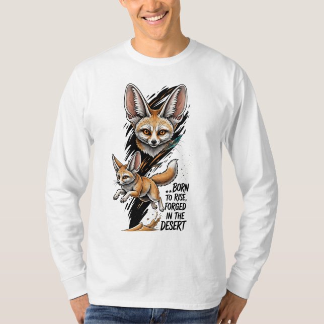 Fennec Fox Geboren aufsteigen in der Wüste geschmi T-Shirt (Vorderseite)