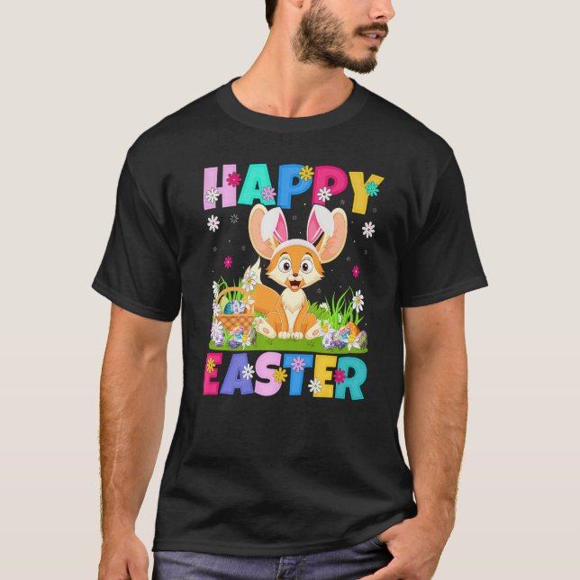 Fennec Fox Happy Oaster Bunny Fennec Fox Oster S T-Shirt (Vorderseite)