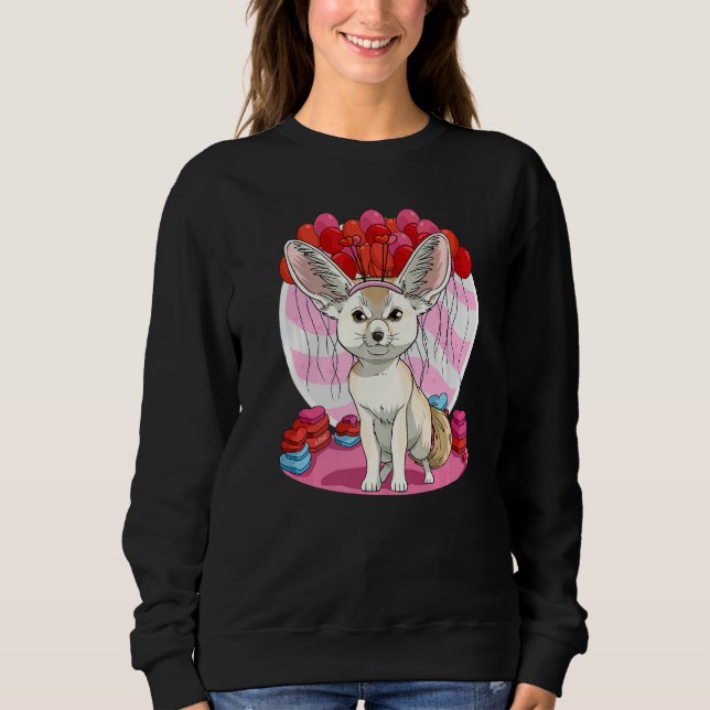 Fennec Fox Heart Valentine Day Cute Decorations Sweatshirt (Vorderseite)