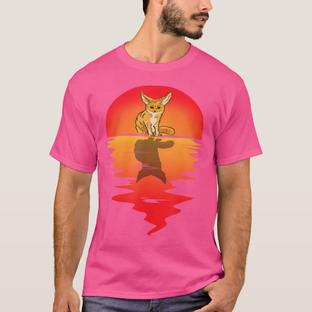 Fennec Fox Sunset Ear Animal Fennec Fox Eigentümer T-Shirt (Vorderseite)