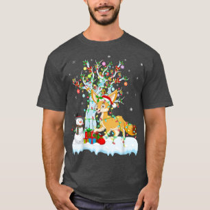 Fennec Fox Xmas Tree Lighting Weihnachtsmannmütze T-Shirt