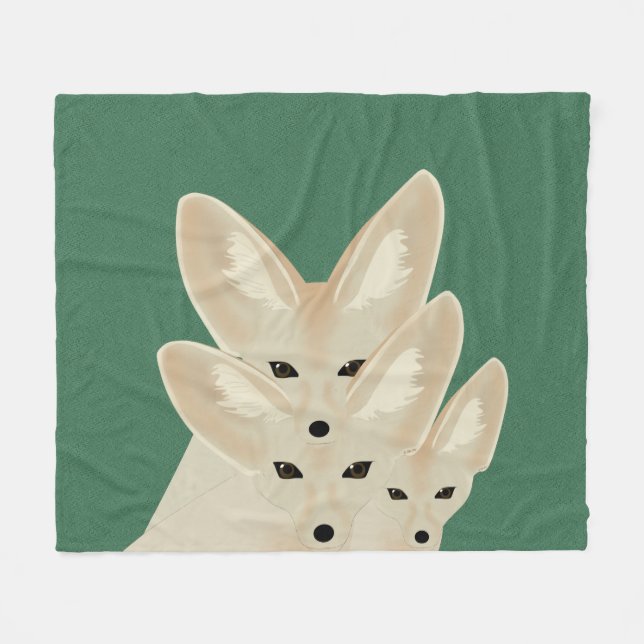 Fennec Foxes Fleece Blanket (Vorderseite (Horizontal))