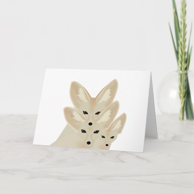 Fennec Foxes Grußkarte Feiertagskarte (Vorderseite)