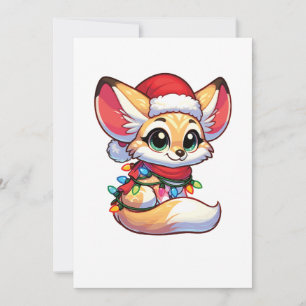 Fennec Frohe Weihnachts-Wintertiere Niedlich Fenne Feiertagskarte