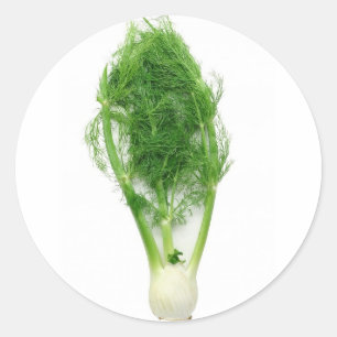 Fennel-Blatt und -Birne Runder Aufkleber