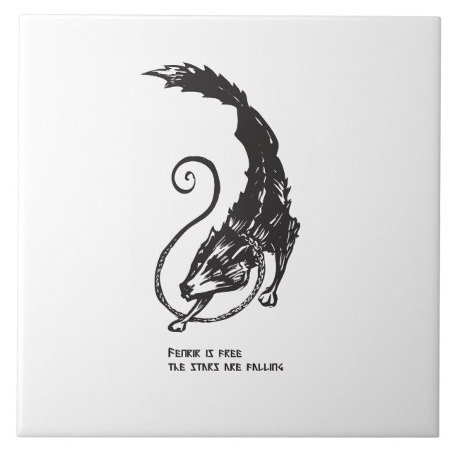 Fenrir Fenris ist ein freier Hund, der die Mytholo Fliese (Vorderseite)