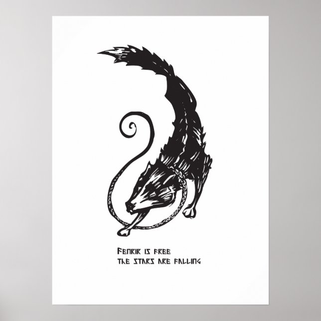 Fenrir Fenris ist ein freier Hund, der die Mytholo Poster (Vorne)