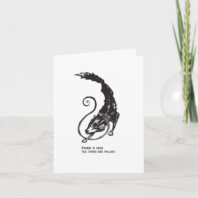 Fenrir Fenris ist freie Dankeskarte (Vorderseite)