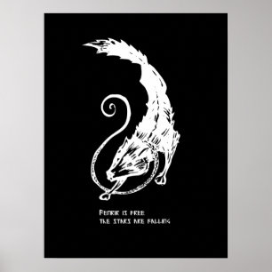 Fenrir Fenris ist freier Hund Wikinger nordische M Poster