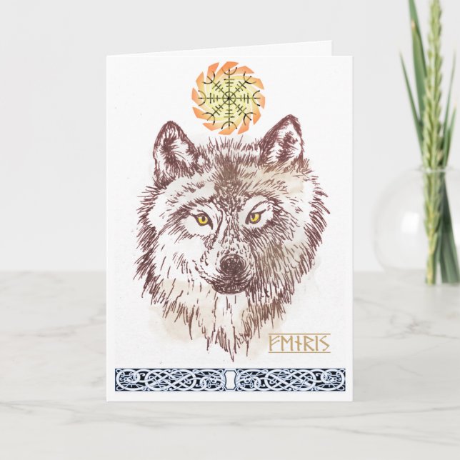 Fenrir viking wolf card karte (Vorderseite)