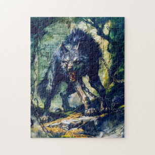 Fenrir Wolf in mystischer Szene angekettet