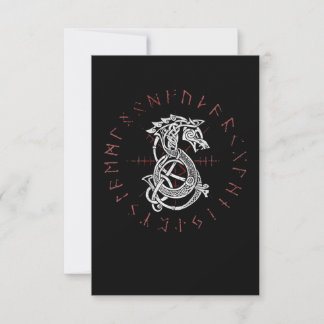 Fenrir Wolf von Odin keltischen Norse Runen erschü Dankeskarte