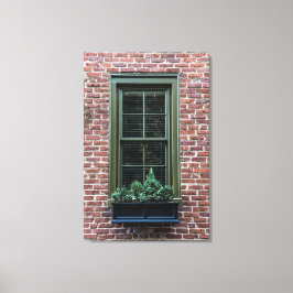 Fenster auf Brick Leinwanddruck