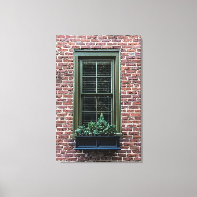 Fenster auf Brick Leinwanddruck (Vorderseite)