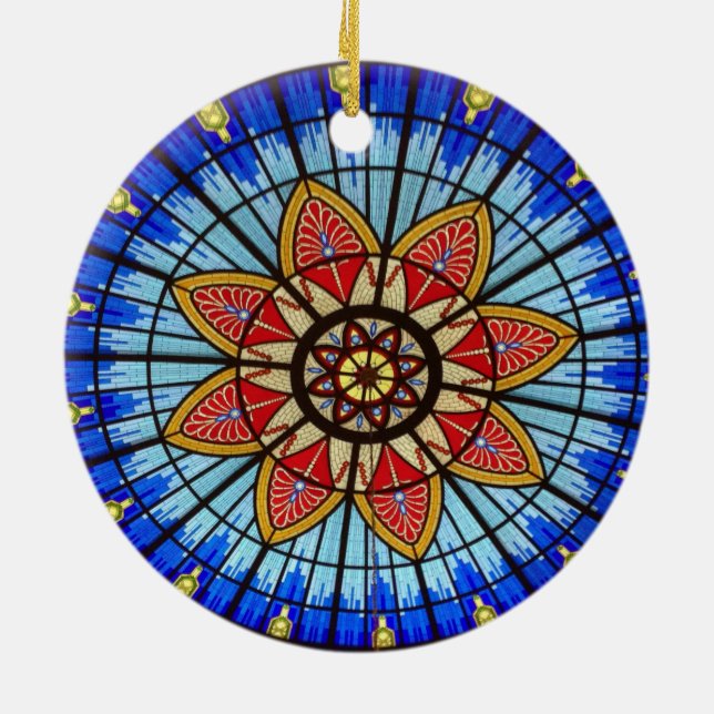 Fenster aus festem Glas Keramik Ornament (Hinten)