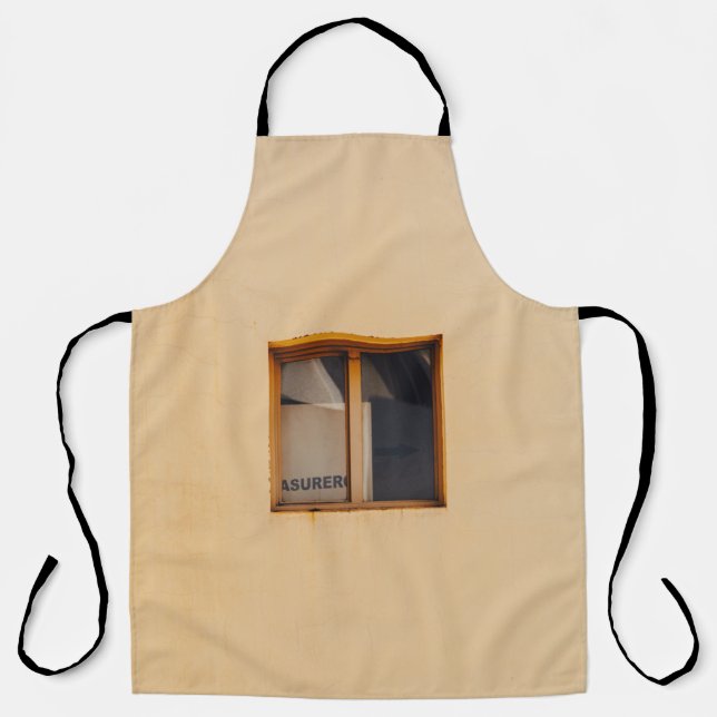 FENSTER AUS GERAHMTEM HOLZ SCHÜRZE (Vorderseite)