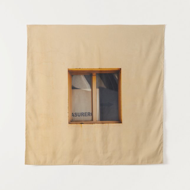 FENSTER AUS GERAHMTEM HOLZ WANDTEPPICH (Vorderseite)