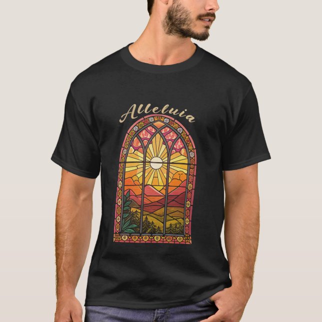 Fenster aus verkettetem Glas - künstlerisch religi T-Shirt (Vorderseite)