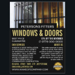 Fenster & Bars, Fenster & Türen Fitter Company Flyer<br><div class="desc">Flyer für die Werbung von Window & Bars,  Window & Door Fitter Company durch den Business Card Store.</div>