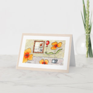 Fenster-Blume-Grußkarte Karte