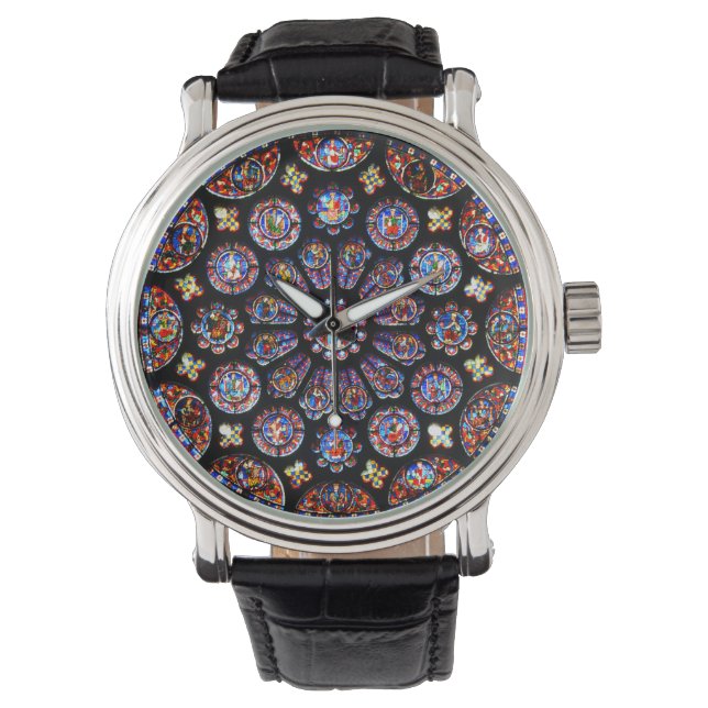 Fenster "Chartres-Rose" Armbanduhr (Vorderseite)