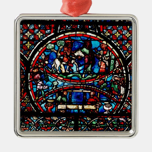 Fenster, das den barmherzigen Samariter darstellt Ornament Aus Metall (Vorne)