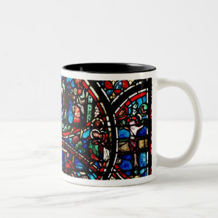 Fenster, das den barmherzigen Samariter darstellt Zweifarbige Tasse