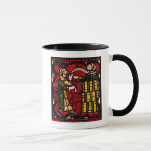 Fenster, das einen Fassverkäufer, c.1300 darstell Tasse