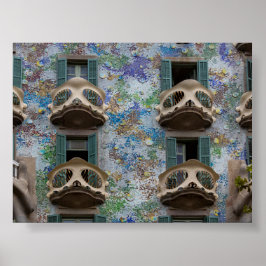 Fenster der Casa Battló in Barcelona Poster