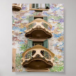 Fenster der Casa Battló in Barcelona Poster
