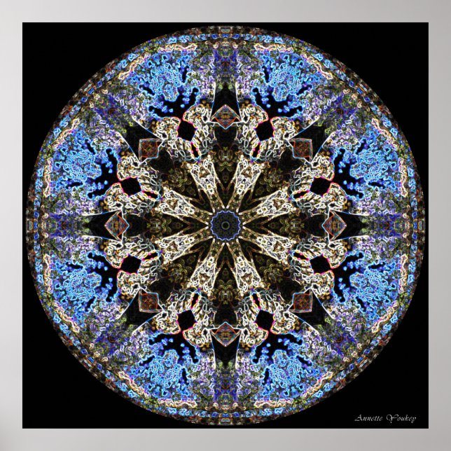 Fenster der Kathedrale Mandala Poster (Vorne)