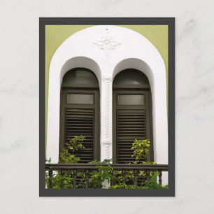 Fenster des alten San Juan, Puerto Rico Postkarte