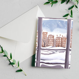 Fenster des Kinos | Malkarte für das Fenster Snowy