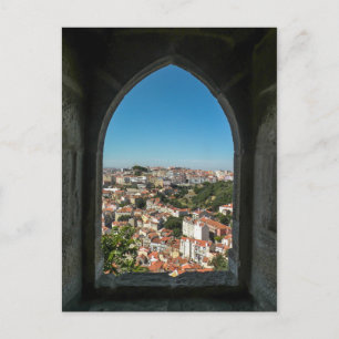 Fenster des Schlosses Sao Jorge, Portugal - Postka Postkarte