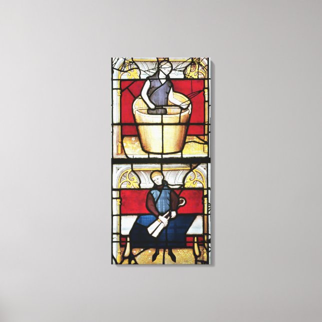 Fenster des Stoffhändlers Leinwanddruck (Vorderseite)