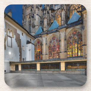 Fenster des Veitsdoms Hartplastikuntersetzer Getränkeuntersetzer