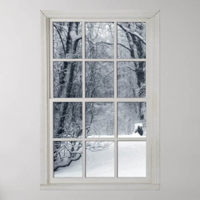 Fenster "Fresh Country Snow" mit Ansicht Poster (Vorne)