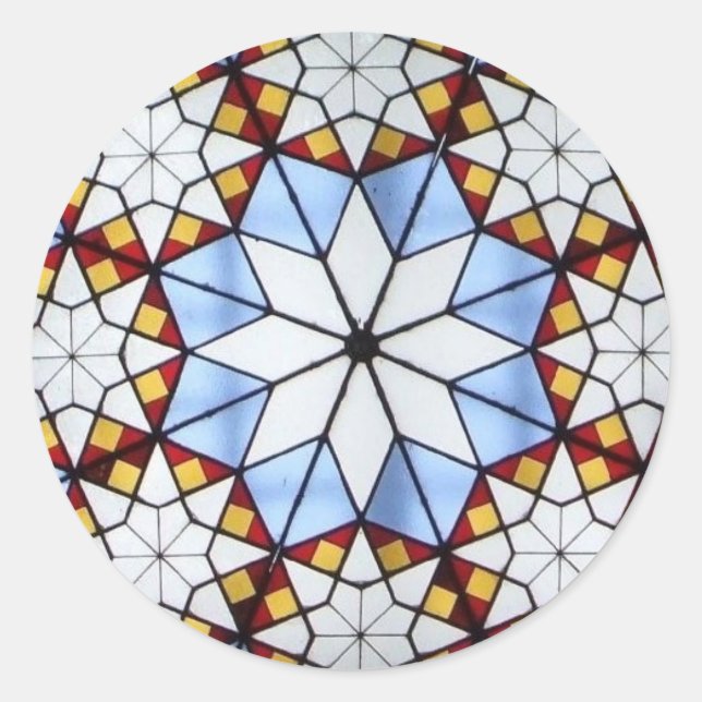 Fenster "Geometrisches festes Glas" Runder Aufkleber (Vorderseite)