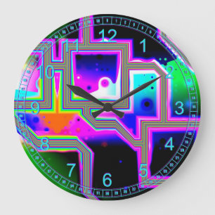 Fenster in das Universum-- magentarotes u. Große Wanduhr